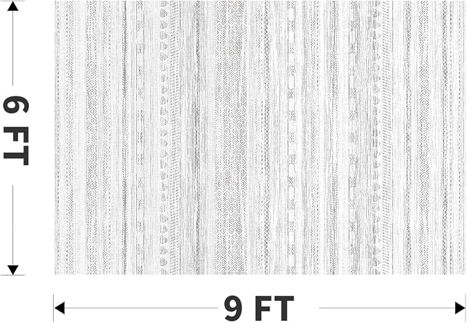 6x9 Area Rugs for Living Room Machine Washable Rug Distressed Indoor Carpet Neutral Moroccan Boho Rug Ultra Soft Area Rug for Bedroom Dining Room Playroom Office, Grey