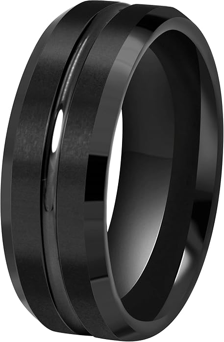 CROWNAL 10mm 8mm 6mm Tungsten Wedding Band Ring Engraved I Love You Men Women Polished Groove Matte Finish Beveled Edges Size 5 To 17
