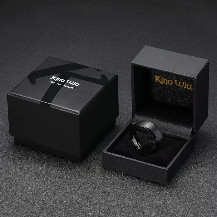 King Will Wedding Band for Men Women, 2/4/6/7/8mm Domed Matte Brushed Tungsten Carbide Rings, Solid/Dual Color Engagement Rings, Comfort Fit
