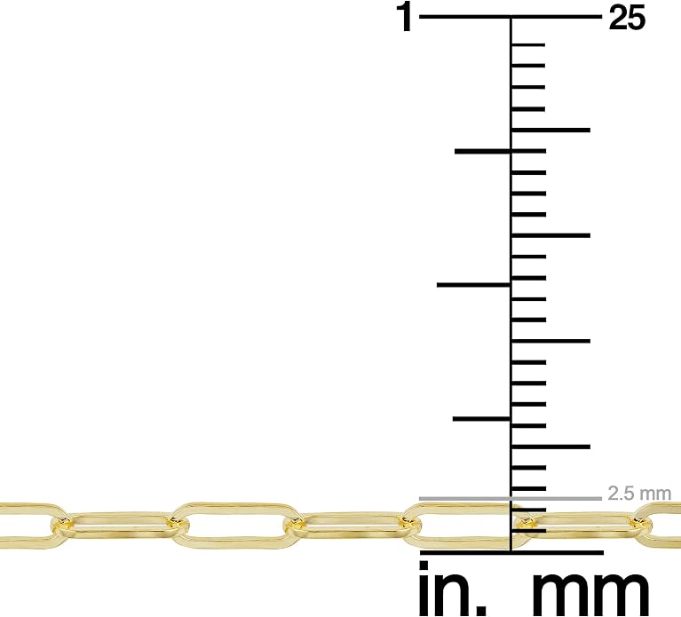 Kooljewelry Womens Minimalist Paperclip Chain - 14k Gold-Filled 2.5 mm Link Necklace