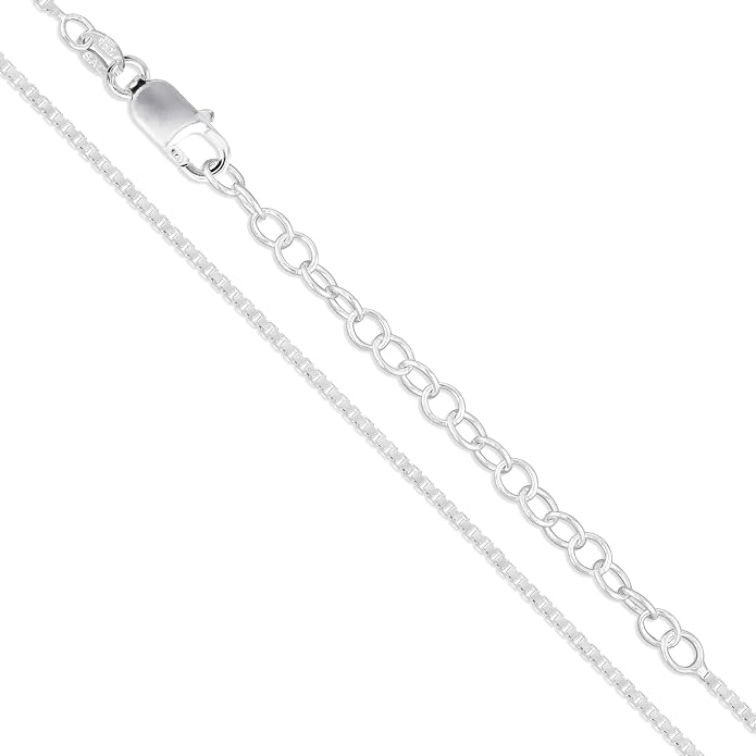 CHOOSE YOUR CLASP Sterling Silver 1mm Box Chain Necklace