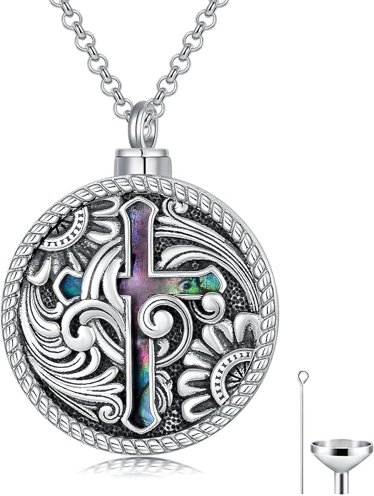 PELOVNY Urn Necklaces for Ashes of Loved Ones 925 Sterling Silver Personalized Heart Locket Urn Necklace Cremation Keepsake Memorial Jewelry Gifts for Women Men