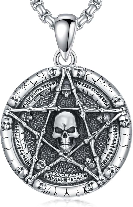 Skull/Skeleton Memento Mori Necklace 925 Sterling Silver Skull/Skeleton Pendant Hourglass Necklace Skull/Skeleton Jewelry for Men Women