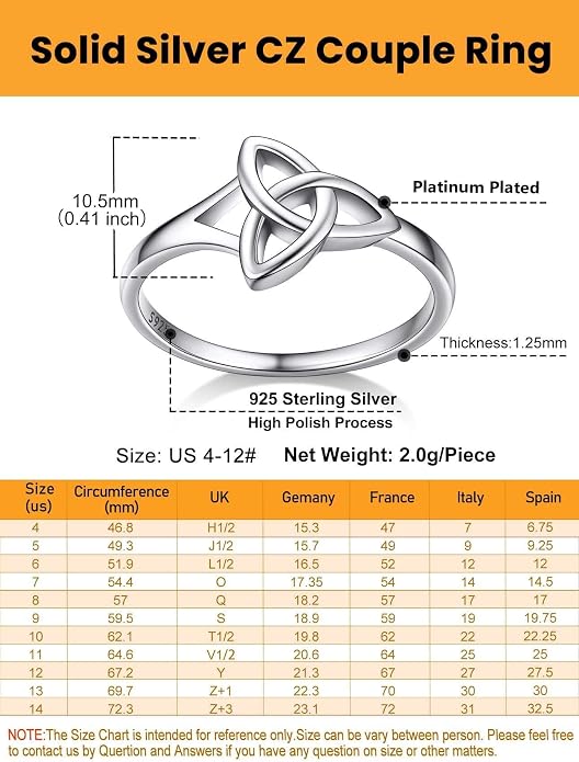 Bestyle 925 Sterling Silver Ring for Women, Minimalist Claddagh Ring Celtic Knot Ring for Women, Irish Promise Wedding Band, Gold/Rose Gold Vermeil Women Band Ring, Stackable, Gift for Her