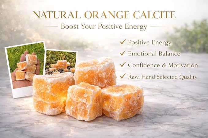 Large 1.25-2.0” Natural Orange Calcite Raw Crystals Stones for Meditation, Chakra, Reiki, Crystal Grid, Energy Work, Wire Wrapping, Tumbling & Spiritual Home Decor