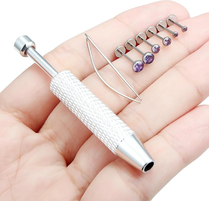 Jenxnjsjo F136 Titanium 20/18/16g Earrings Nose Lip Rings Studs Labret Medusa Tragus Helix Conch Cartilage Piercing Jewelry for Women