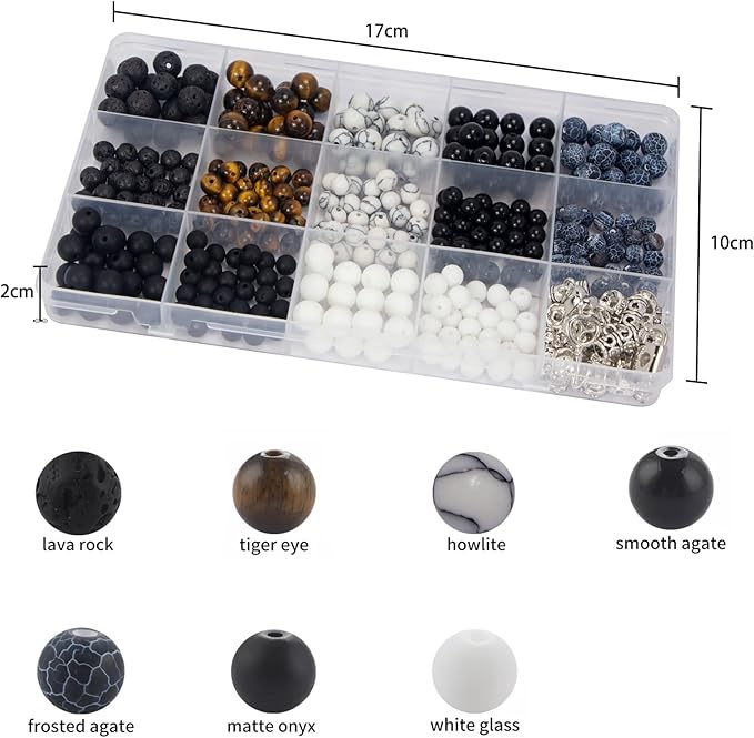 Mchruie Stone Beads for Jewelry Making, Charm Bracelet Making Kit, 450Pcs Beads for Bracelets Making Kit DIY Magnetic Bracelets for Couples Lovers