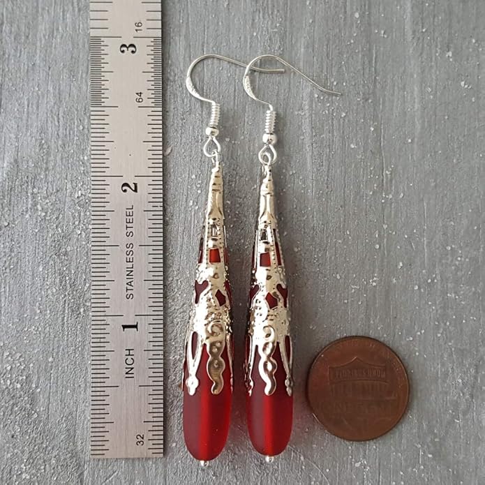 Handmade Sea Glass Earrings, Hawaiian Jewelry for Women, Long Teardrop Earrings Beach Jewelry, Sea Glass Jewelry For Women Birthday Gift For Her