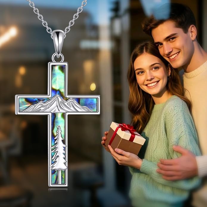 Cross Necklace 925 Sterling Silver Cross Faith Pendant Christian Jewelry Gifts for Women Men
