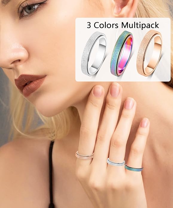 OreilleStar Anxiety Ring for Women Spinner Ring Titanium Stainless Steel Fidget Ring Men 6mm Width With Dog Paw Kitty Cat Face Evil Eye Pattern Spinning Outer Band Size 6 7 8 9 10