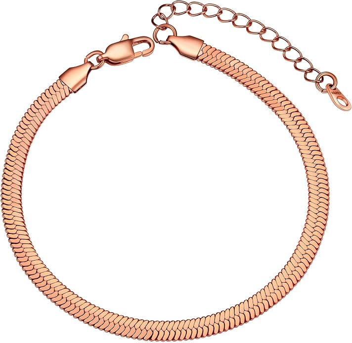 GoldChic Adjustbale Link Chain Anklet for Women Summer Jewelry, 316L Stainless Steel Figaro/Wheat/Twist Rope/Cuban Foot Bracelet-Waterproof, Resizable 9"-12" (Gift Box Included)