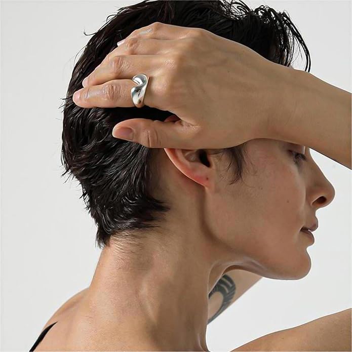 925 Sterling Silver Ring Minimalist Adjustable Rings Band Handmade Rings for Women Girls