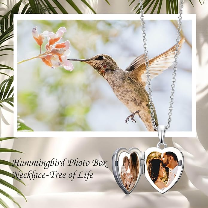 TOUPOP Heart Locket Necklace 925 Sterling Silver Love Locket that Holds Pictures Gifts for Women Her
