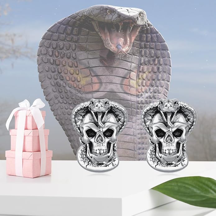 PROESS Sword/Lotus/Hummingbird/Squirrel/Cow Earrings Skull Stud Earrings 925 Sterling Silver Earrings Birthday Christmas Jewelry Gifts for Women Men