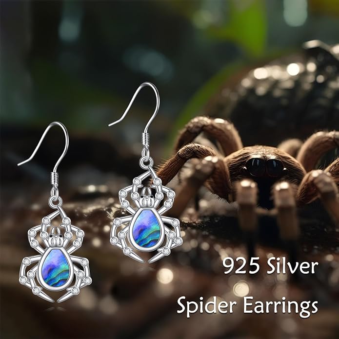 Abalone Shell Dangle Drop Earrings for Women 925 Sterling Silver Filigree Bohemian Earrings Jewelry Gift
