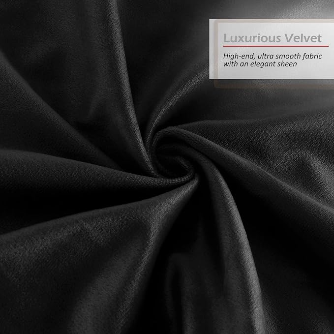 Nestl Throw Pillow Covers, Cozy Velvet Decorative Pillow Covers 12 x 20 Inches, Soft Solid Couch Pillow Covers for Sofa, Bed and Car, Set of 2 - Black