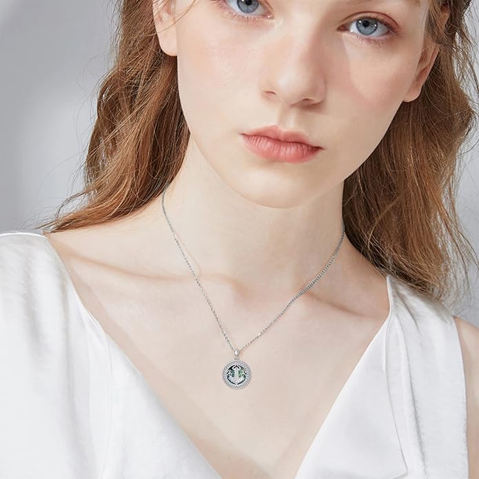 S925 Sterling Silver Poseidon Trident/Peace Sign/Coexist Peace Symbol/Pirate/Arrowhead/Flower of Life/Thor's Hammer Jewelry Necklace Gifts for Women Men