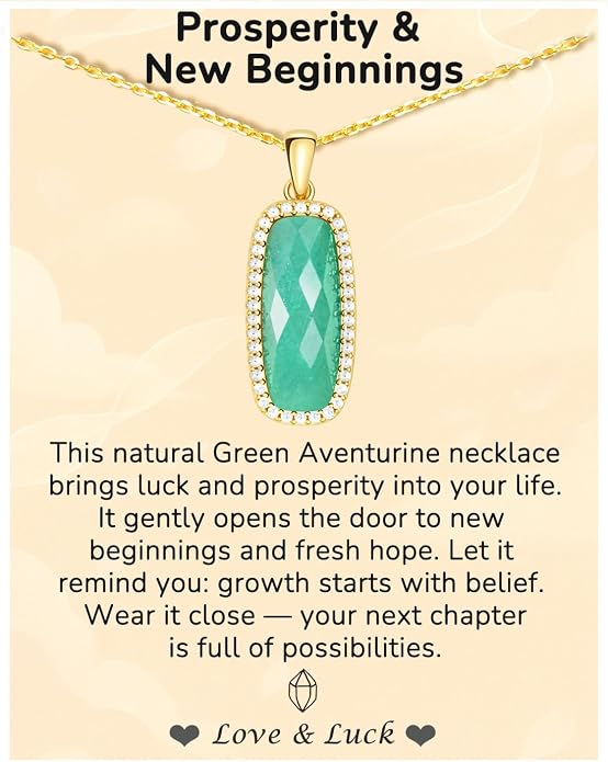 Natural Gemstone New Beginnings Birthday Graduation Gifts 925 Silver Jewelry Plated with 18K Gold Protection Necklace for Women