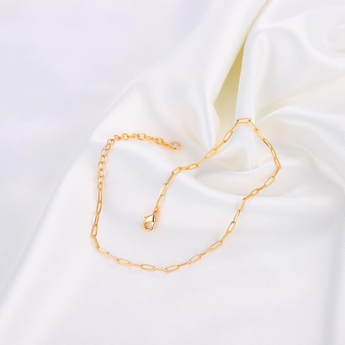 MEVECCO Anklet for Women Gold Chain 14K Gold Plated Dainty Boho Beach Summer Simple Foot Jewelry Ankle Bracelet