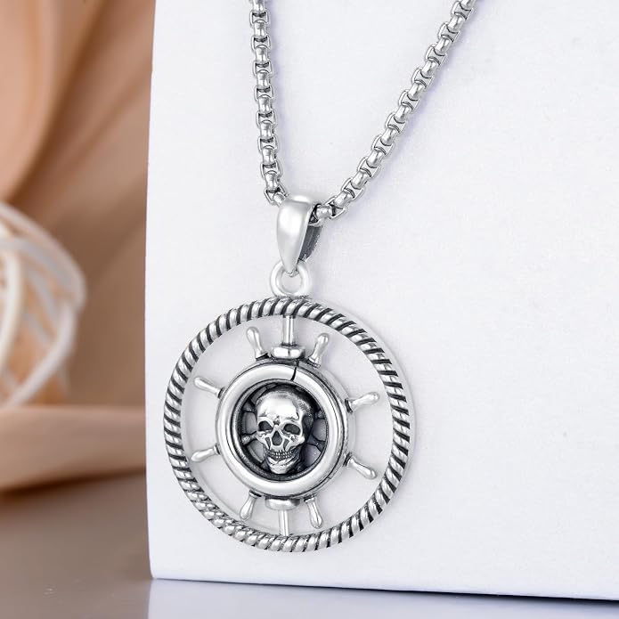 S925 Sterling Silver Poseidon Trident/Peace Sign/Coexist Peace Symbol/Pirate/Arrowhead/Flower of Life/Thor's Hammer Jewelry Necklace Gifts for Women Men