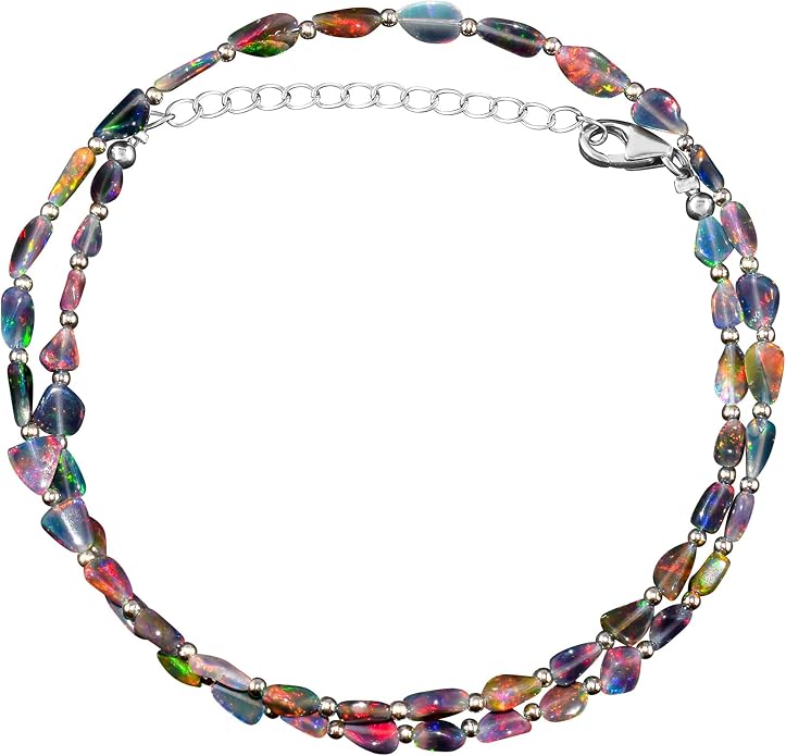 Natural Gemstone Dainty Pendant Necklace for Women Handmade Crystal Jewelry 925 Sterling Silver 18 Inch Chain Healing Chakra Christmas Birthday Gift for Her