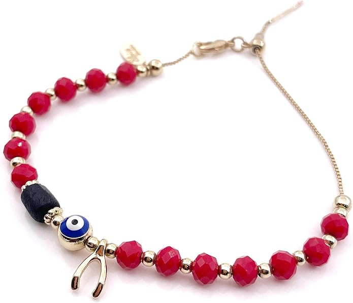 SIFRIMANIA Positive Energy Evil Eye Talisman Genuine Azabache Red Adjustable Protection Bracelet for Women