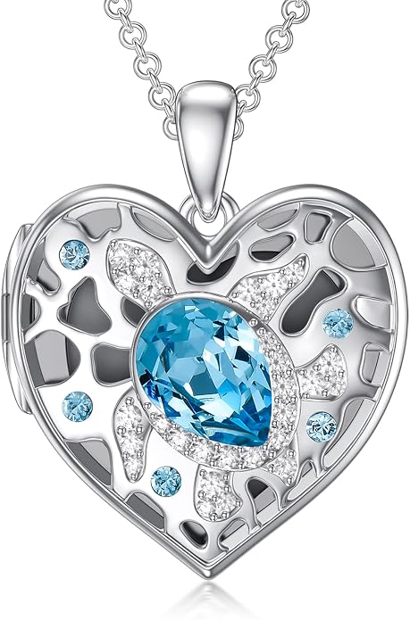 Dorunmo Personalized Locket Necklace 925 Sterling Silver that Holds Pictures Butterfly Birthstone Photo Heart Locket Custom Jewelry Congratulations New Beginnings New Job Gifts for Women