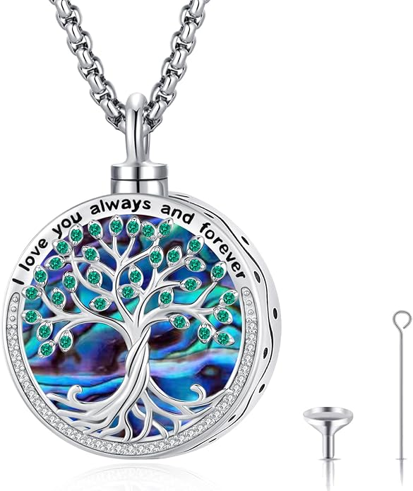 Celtic Cross Tree of Life Necklace for Women Sterling Silver Thor Hammer Tree of Life Pendant Irish Knot Cross Amulet Tree of Life Jewelry