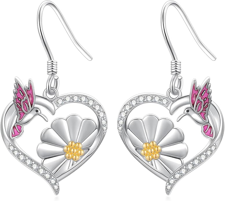 Bee/Butterfly/Dragonfly/Hummingbird/Sunflower Earrings for Women 925 Sterling Silver Sunflower Earrings Hypoallergenic Animal Jewelry Gifts for Women