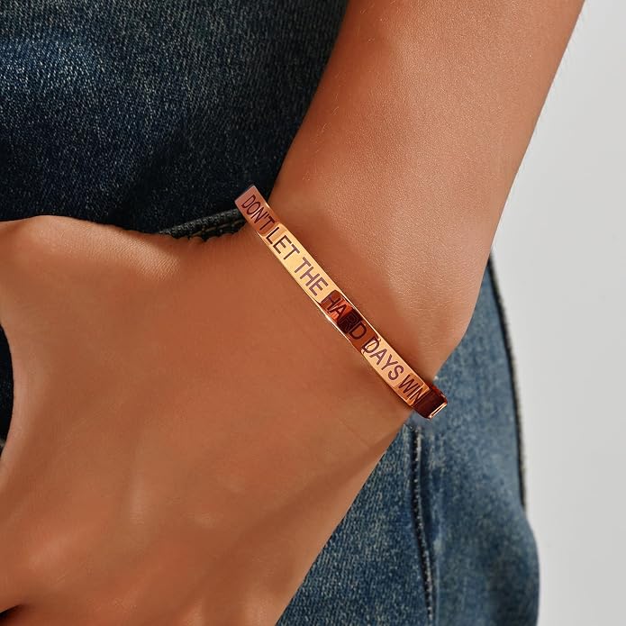 Inspirational Christian Bracelet for Women, Oval Engraved Bible Verse Love Bangle Cuff, Faith Scripture Jewelry, Religious Encouragement Gift for Mom Daughter Sister Friend