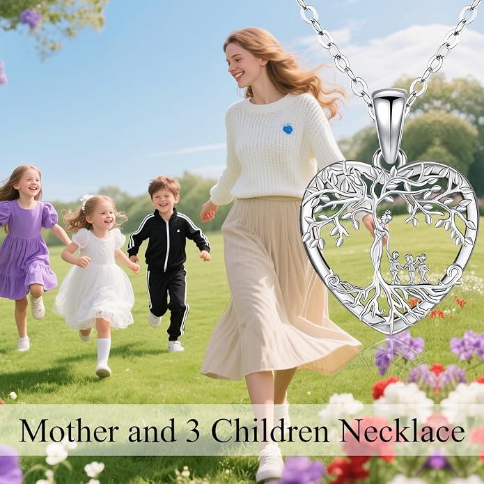 Odinstone Tree of Life Necklace, Sterling Silver Pendant for Women Family Tree Necklaces Jewelry for Mom/Wife/Grandma(With Fine Gift Box)