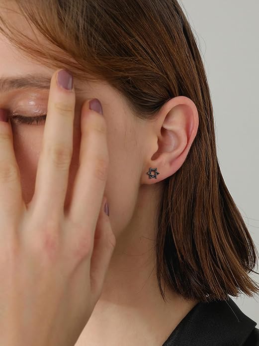ChicSilver 925 Sterling Silver Earrings Dainty Bar/Circle/Triangle/Star/Ball Stud Earrings for Women with Gift Box, Hypoallergenic Earrings for Sensitive Ears