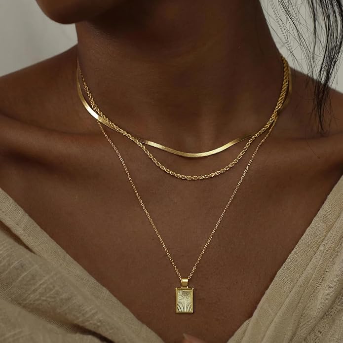 Unisex Celestial Gold Pendant Necklaces, Sun/Moon/Star/Angle Celestial Elements Unisex Choker Gold Lover Chains for Men and Women Jewelry