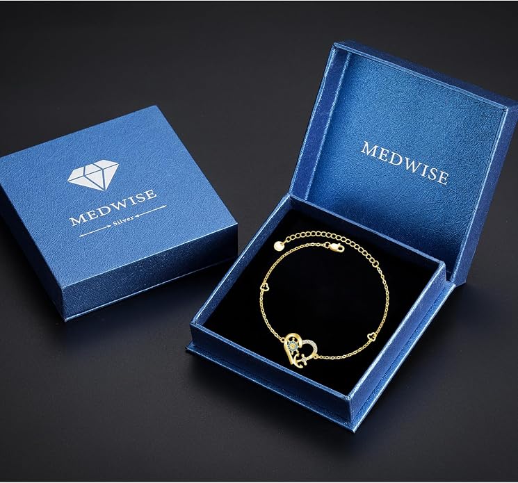 MEDWISE Multicolor Anchor Bracelets 925 Sterling Silver Anchor Jewelry Nautical Adjustable Bracelets Navy Wife Jewelry Gifts for Women Daughter Christmas Gifts 2025