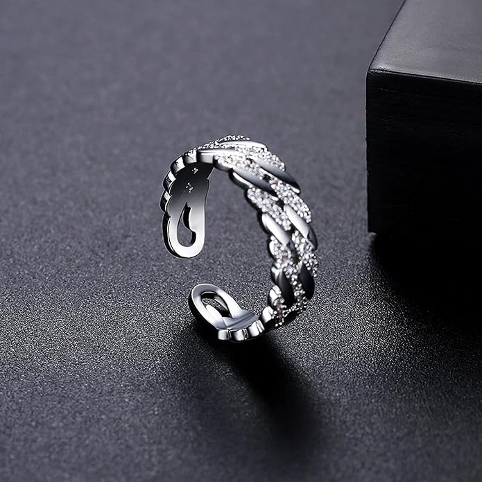 18K Gold Plated Rings for Women and Teen Girls Non Tarnish Cubic Zirconia Fidget Ring Butterfly/Snake/Mesh/Cross/Crown Knuckle Ring Open Adjustable Statement Stacking Chunky Rings