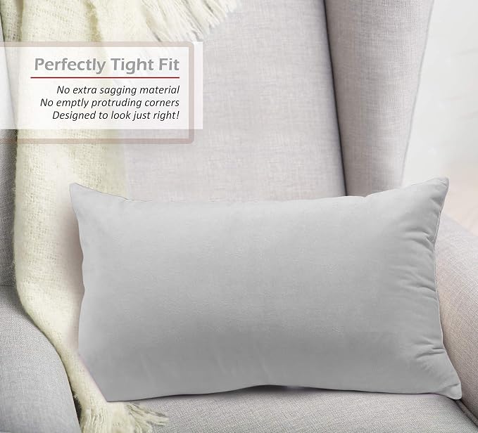 Nestl Throw Pillow Covers, Cozy Velvet Decorative Pillow Covers 12 x 20 Inches, Soft Solid Couch Pillow Covers for Sofa, Bed and Car, Set of 4 - Light Gray