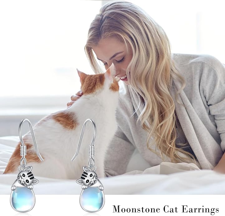 Dreamboat Cute Animal Dangle Drop Earrings for Women 925 Sterling Silver Hypoallergenic Animals Hook Earring Birthday Party Jewelry Gifts for Sensitive Ears