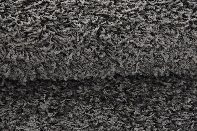 Unique Loom Solid Shag Collection Area Rug (4' 1" x 6' 1" Rectangle, Graphite Gray)