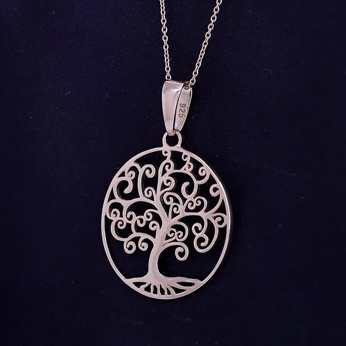 Jewel Zone US Tree of Life Filigree Pendant Necklace 14k Gold Over Sterling Silver