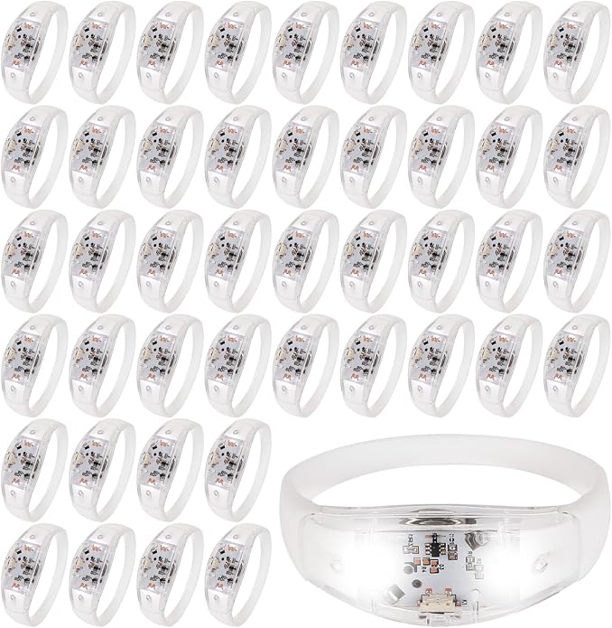 150 Pcs LED Glow Bracelets Sound Activated Light Up Bracelets for Adults Glow in the Dark Party Supplies Birthday Party Favors for Christmas, Halloween, Rave, New Year, Concert