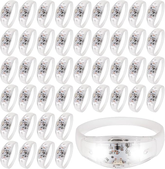 150 Pcs LED Glow Bracelets Sound Activated Light Up Bracelets for Adults Glow in the Dark Party Supplies Birthday Party Favors for Christmas, Halloween, Rave, New Year, Concert