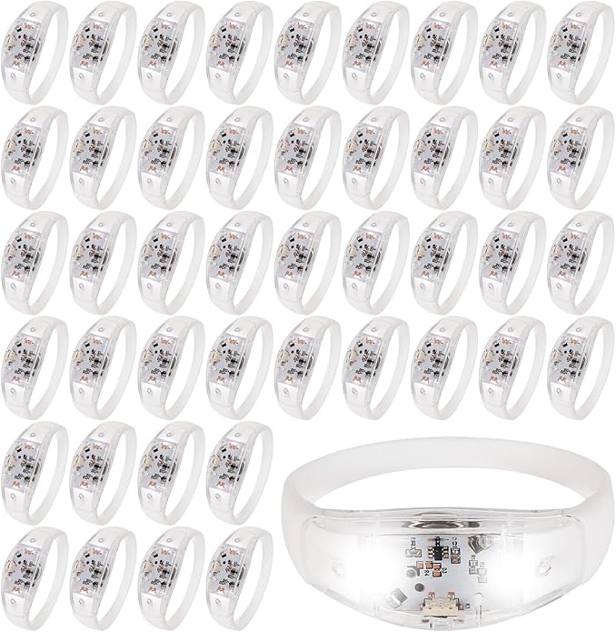 150 Pcs LED Glow Bracelets Sound Activated Light Up Bracelets for Adults Glow in the Dark Party Supplies Birthday Party Favors for Christmas, Halloween, Rave, New Year, Concert