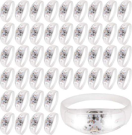 150 Pcs LED Glow Bracelets Sound Activated Light Up Bracelets for Adults Glow in the Dark Party Supplies Birthday Party Favors for Christmas, Halloween, Rave, New Year, Concert