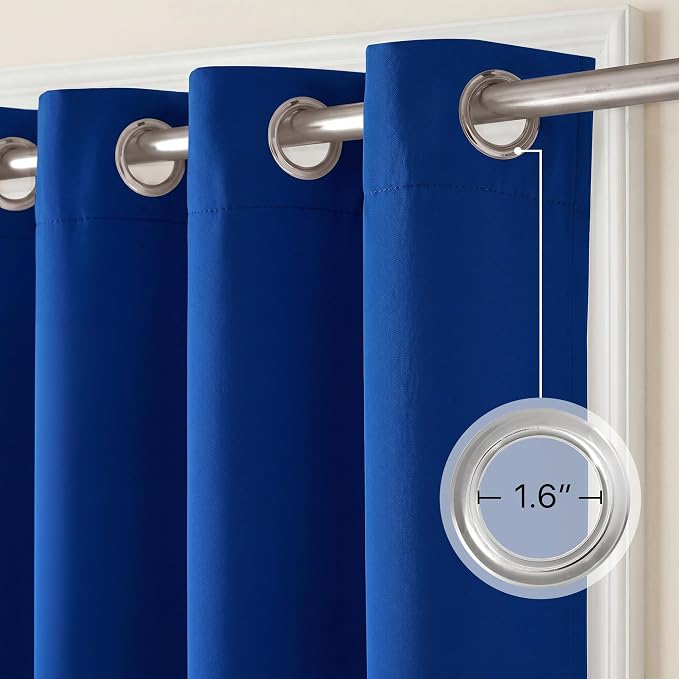 NICETOWN Thermal Insulated Grommet Room Darkening Curtains/Draperies/Panels for Bedroom (Classic Blue, 2 Panels, W42 x L63 inches)