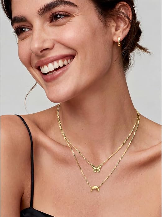 ChicSilver 925 Sterling Silver Cross/Heart/Butterfly/Star/Moon Necklace for Women, Hypoallergenic Dainty Small Silver Pendant Necklaces (with Gift Box)
