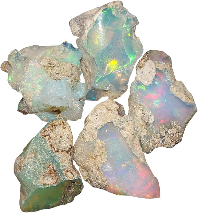 5pcs, Wholesale Raw Natural Gemstones and Crystals, Assorted Rough Stones, Bulk Loose Rock Supplies, DIY Crafts-Jewelry Making, Wire Wrapping, Gem Collection