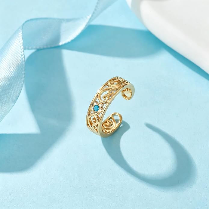 Boho Toe Rings for Women Adjustable Open Flower Foot Rings Summer Beach Jewelry Gifts for Women