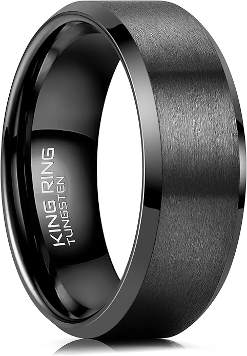 King Ring Tungsten 4/6/8/10mm Rings – Super Polished Matt Finish Tungsten Rings – Designed in USA