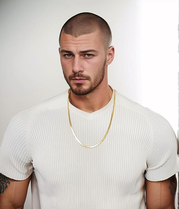 Herringbone Chain 316L Stainless Steel 14,16,18,20,22,24,27,30 inches Necklace for Men and Women in Gold, Silver Tone