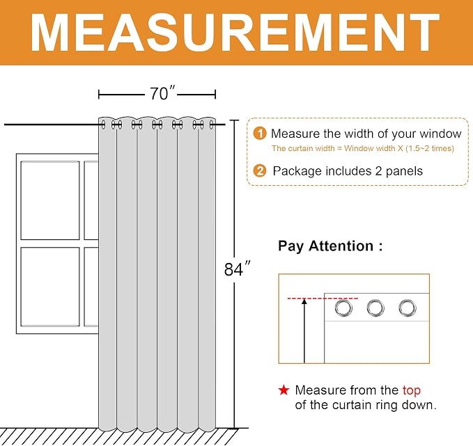 Hiasan Room Darkening Curtains for Bedroom, 70 x 84 Inches - Thermal Insulated & Energy Saving Window Drapes for Living Room/Dorm Room, Set of 2 Panels Sewn with Tiebacks, Sage Green